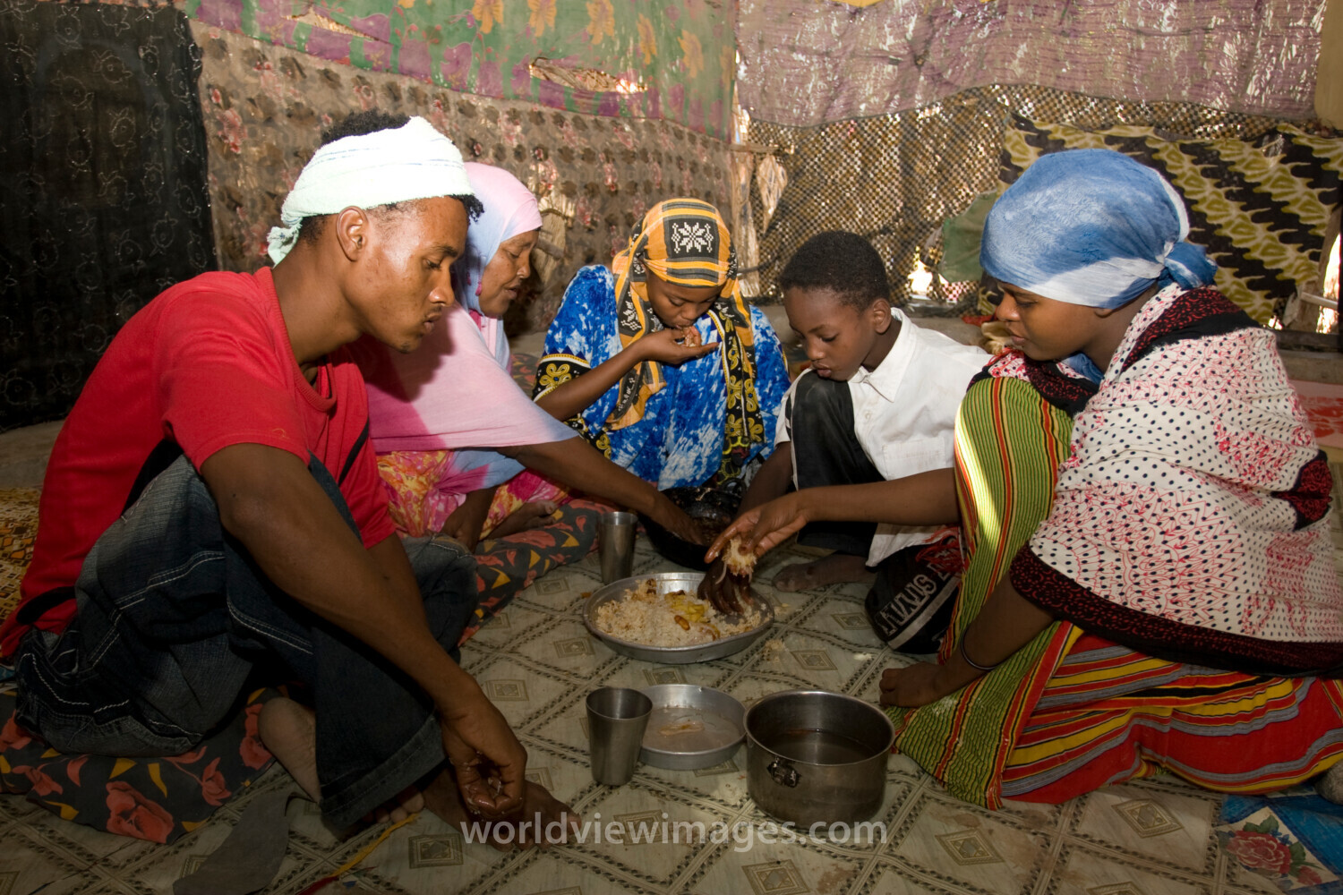 Sharing a Meal in a Refugee Camp