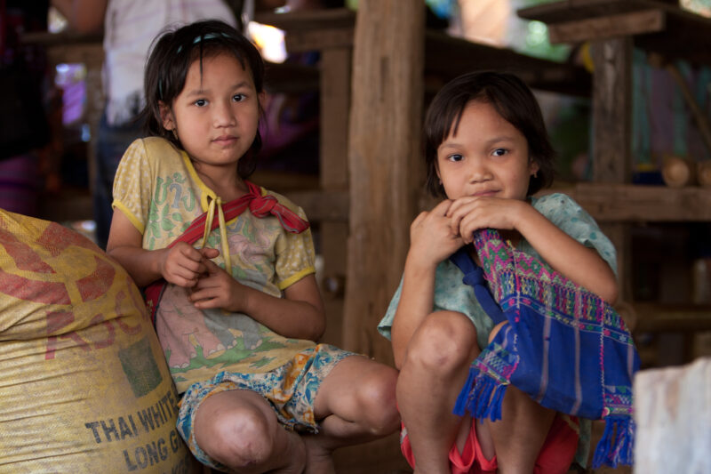 Karen Girl in A Refugee Camp — Karen people from Myanmar (Burma) have spent years in in refugee camps along the Thai/Burma border, to avoid violence from the...