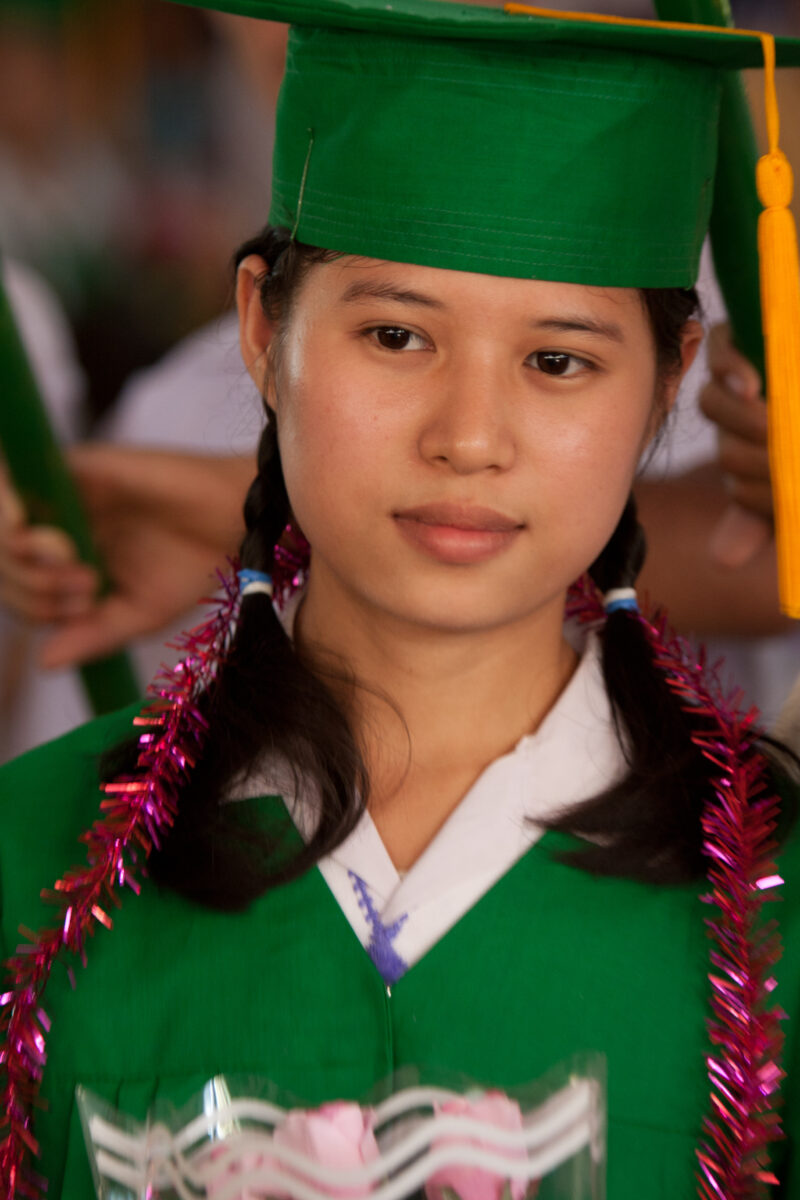 Graduation in A Refugee Camp — Students Graduate from Karen Adventist Academy, in a Karen refugee camp alnog the Thai border with Myanmar. — Thailand, Karen,...