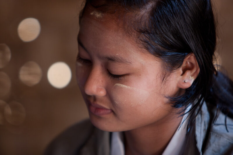 Karen Girl in A Refugee Camp — Karen people from Myanmar (Burma) have spent years in in refugee camps along the Thai/Burma border, to avoid violence from the...