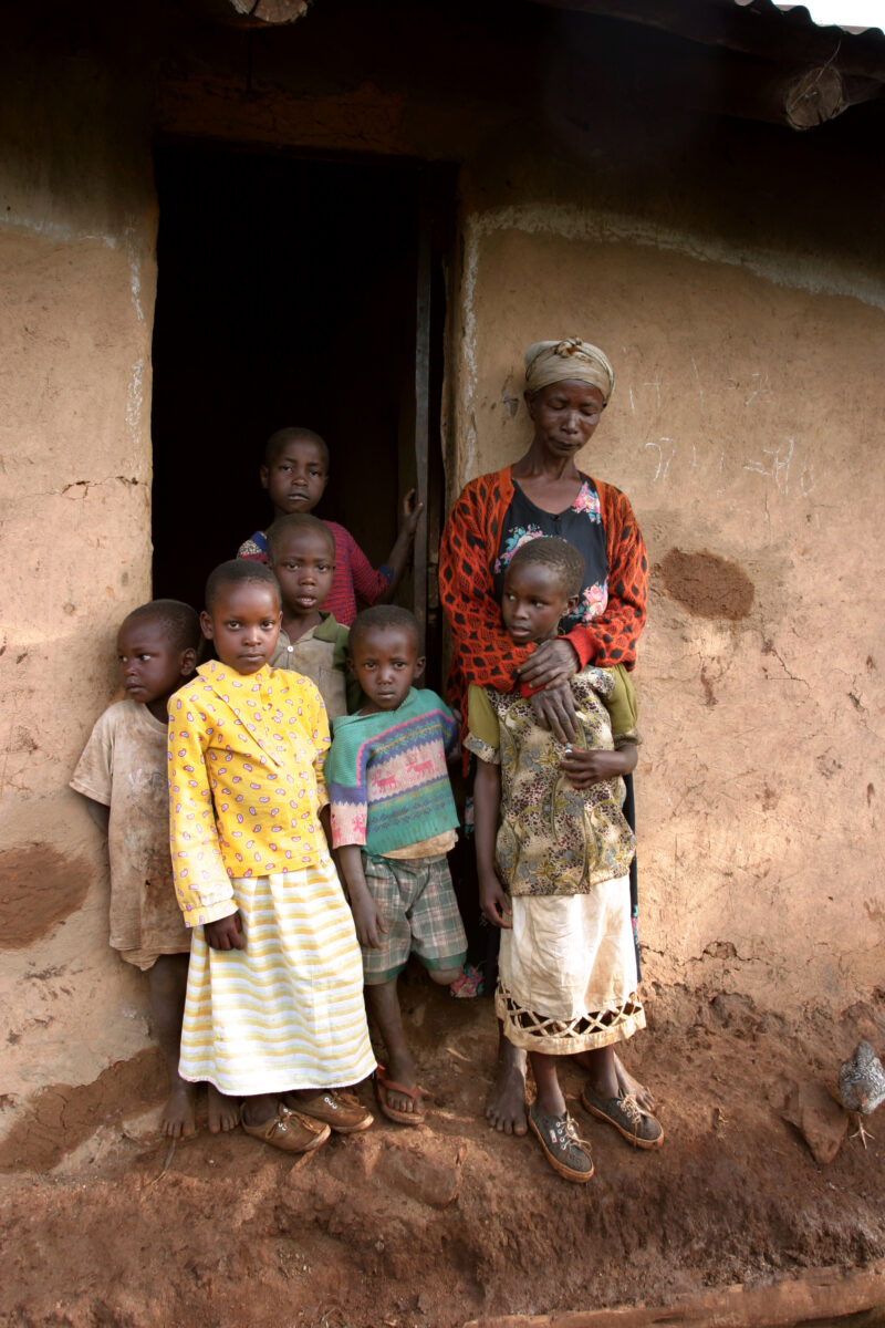 Grandmother — Grandma taking care of six grandchildren — Kenya, Africa