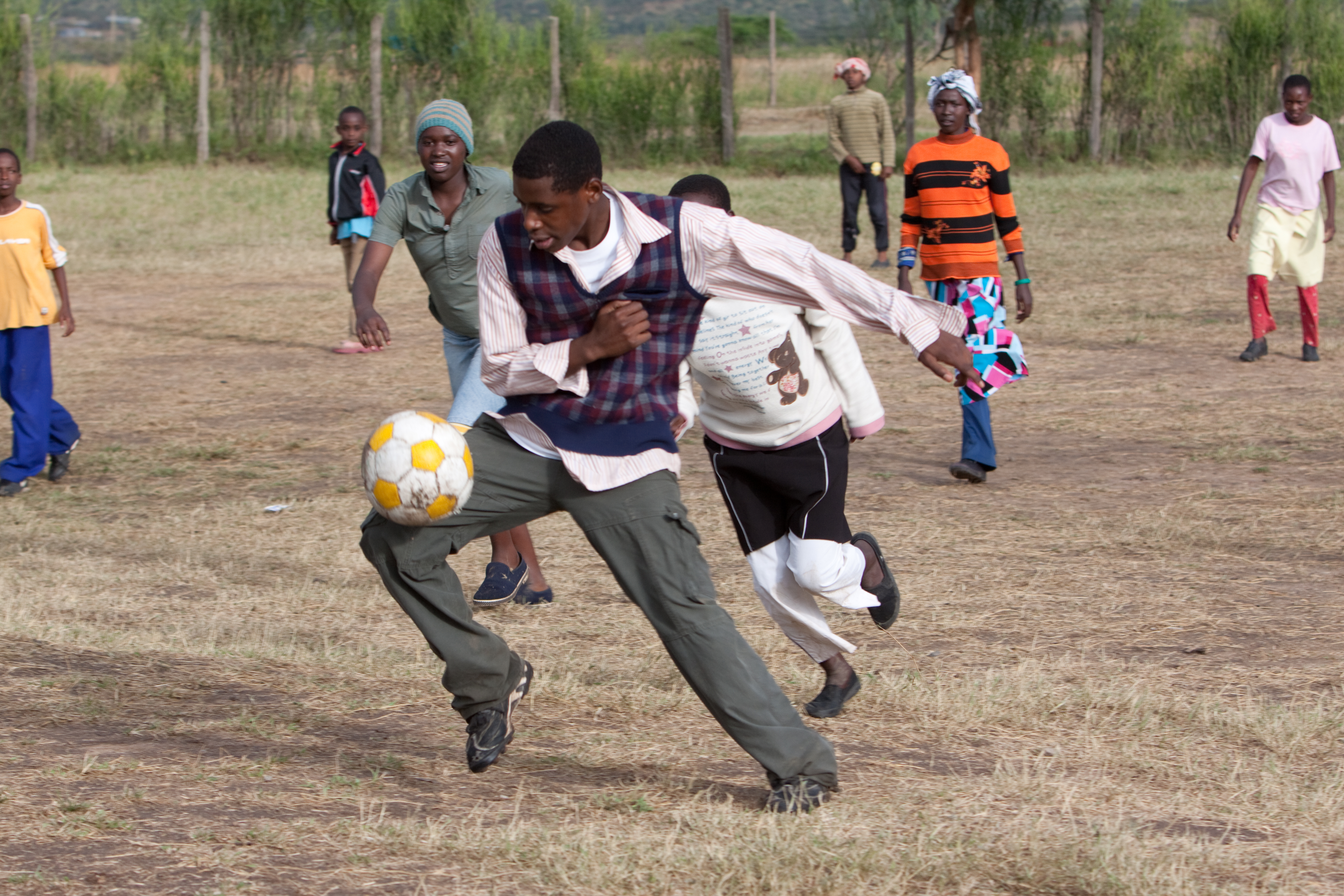 Playing football in Kenya