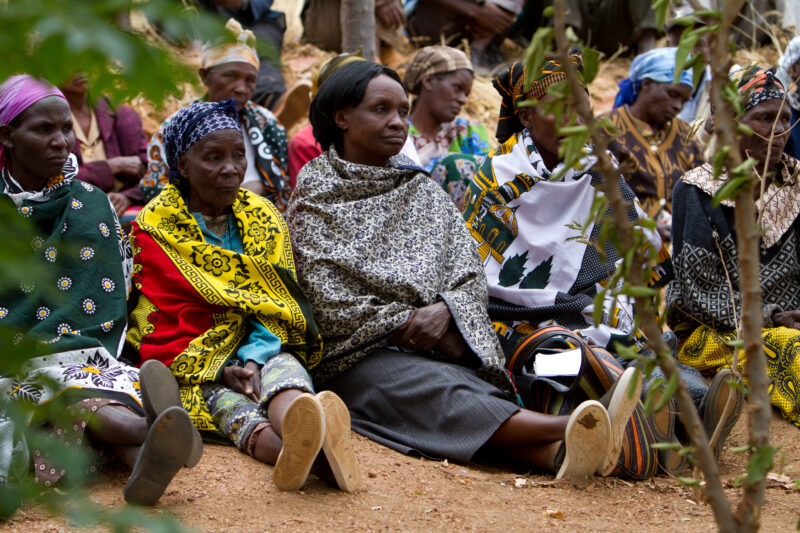 Agricultural Instruction — At a field training session, Kenyans learn new techniques for growing better craps and kitchen gardens. — Kenya, Africa, training,...