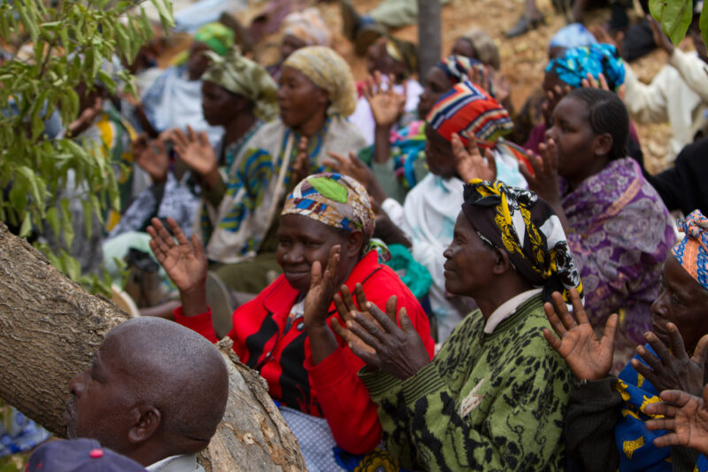 Agricultural Instruction — At a field training session, Kenyans learn new techniques for growing better craps and kitchen gardens. — Kenya, Africa, training,...