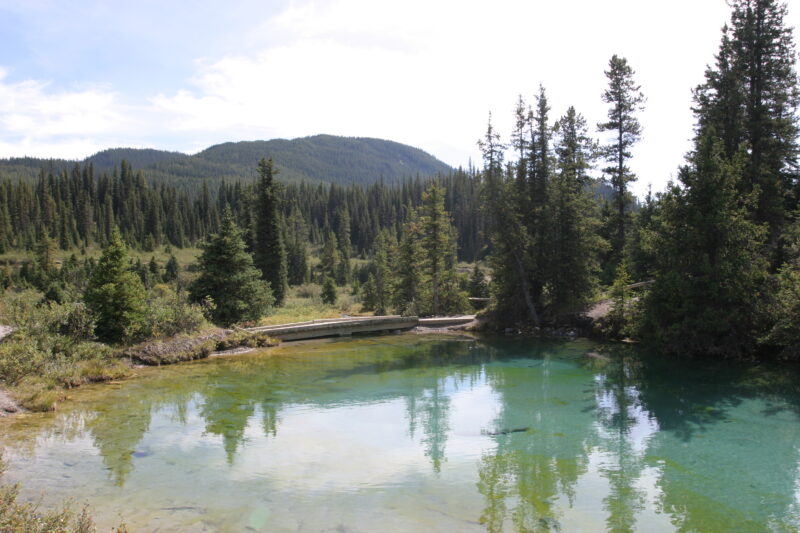 Ink Pots in Banff National Park — Stock Images of Lakes: Mountain Springs create colorful pond high up in the mountains in Banff National Park, in Alberta Ca...