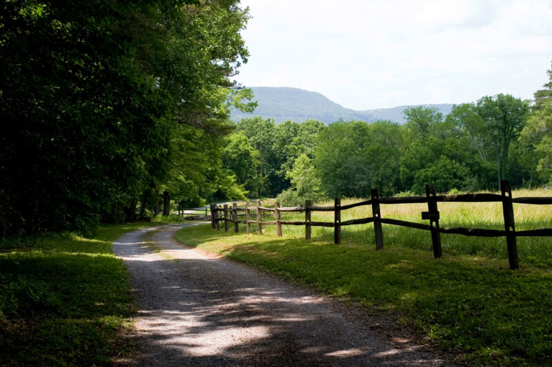 Country Road — Tennessee, USA, road, fence, fences