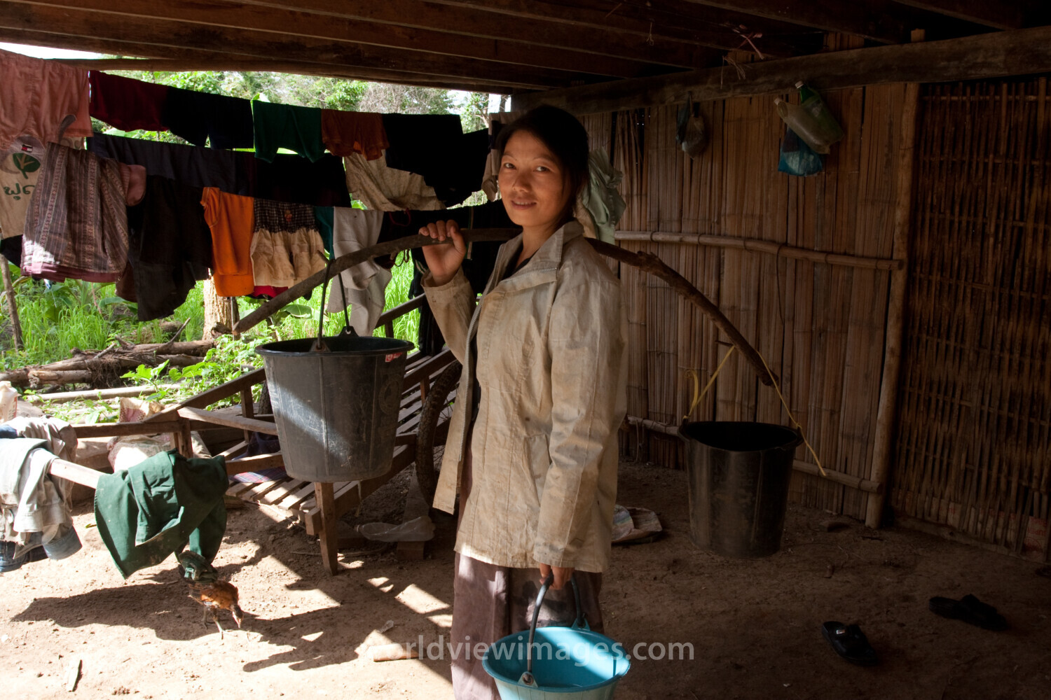 Collecting Water in Laos
