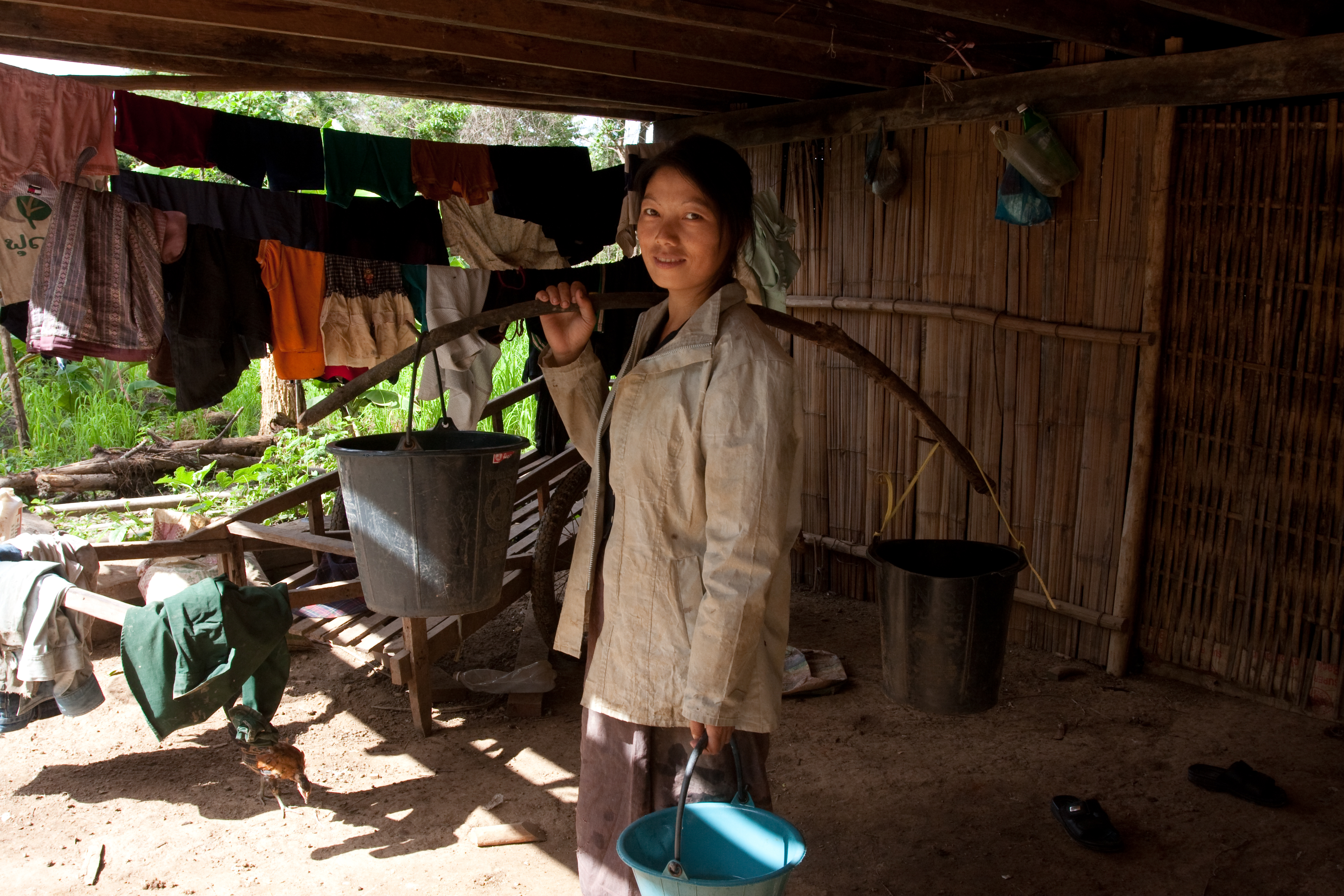 Collecting Water in Laos