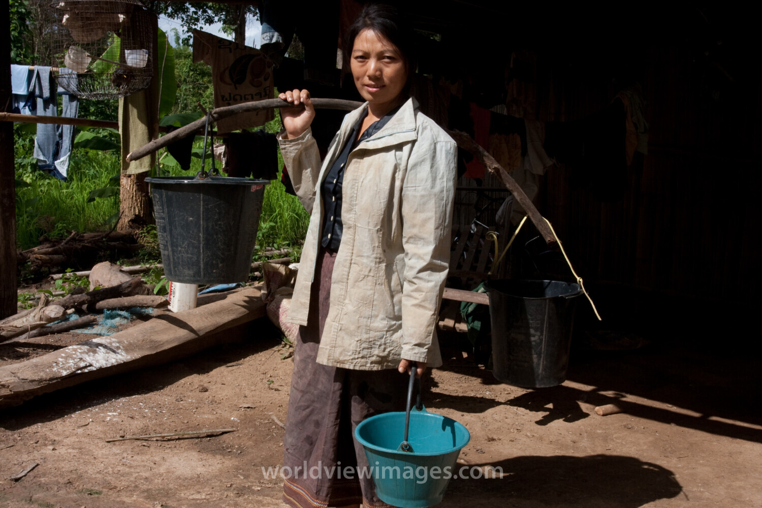 Collecting Water in Laos