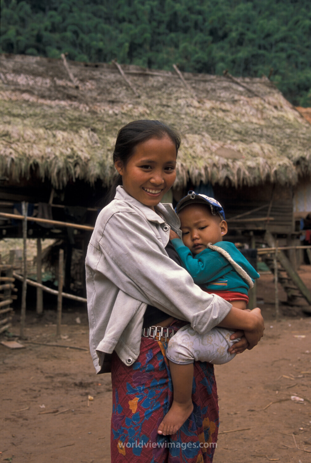 Girl and Baby in Laos