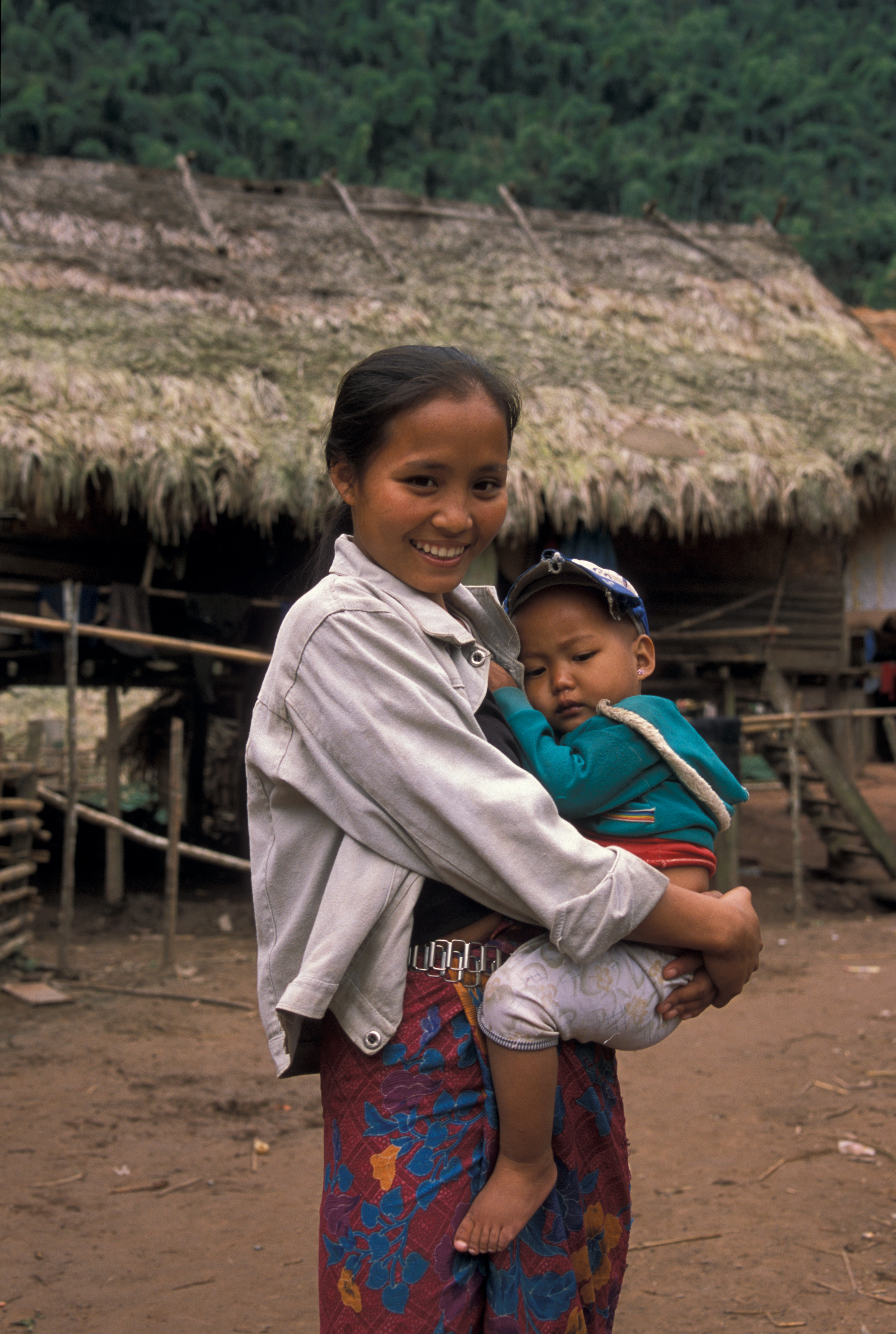 Girl and Baby in Laos