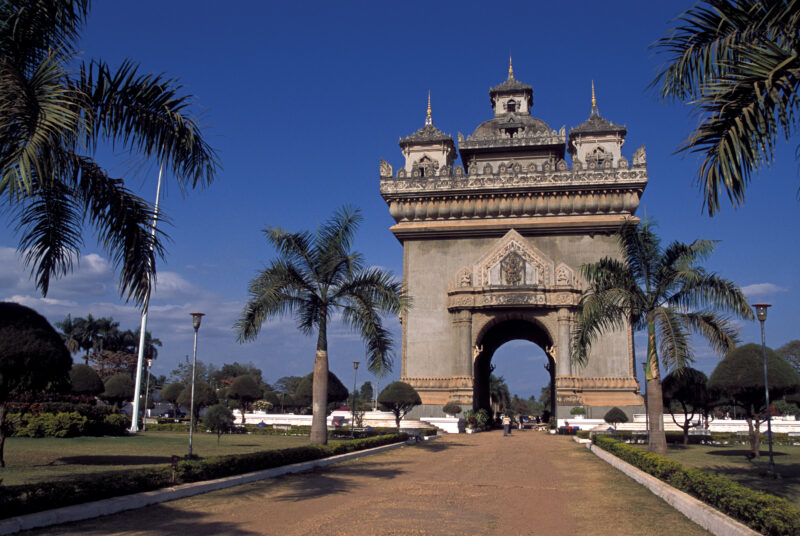 War Memorial — Scenes from the capital city of Laos, Ventiene — Laos, Southeast Asia, Ventiene, capital