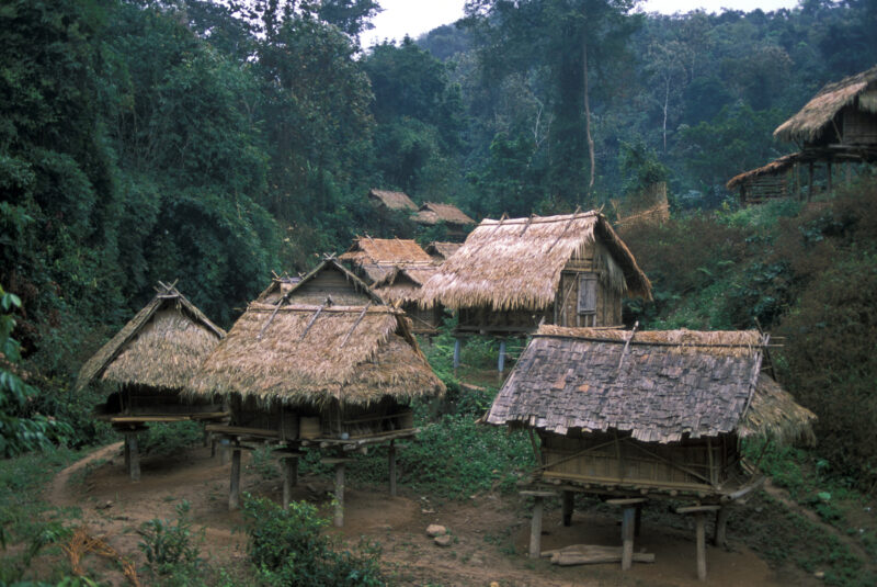 Rice Storage in Laos — Bamboo structures for storing rice — Laos, Southeast Asia, rice storage, Ethnic minority Village