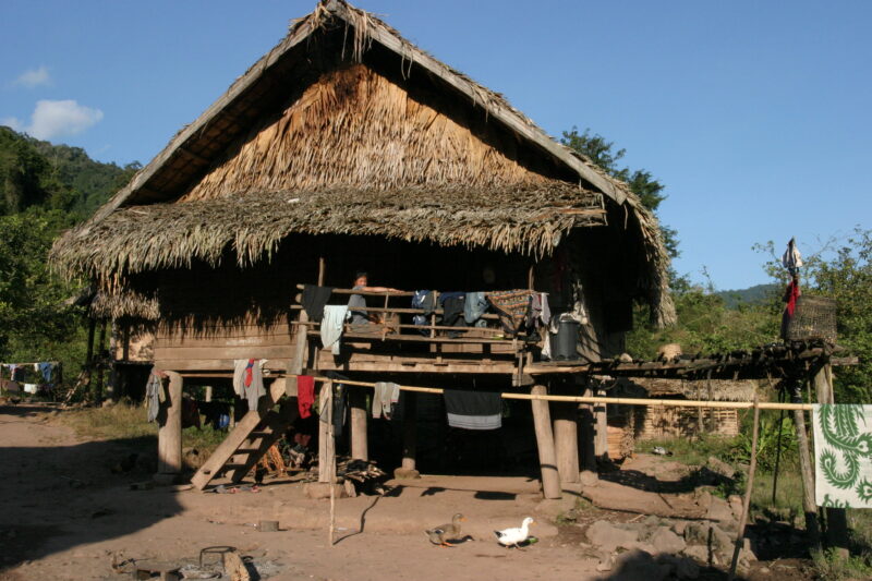House in Northern Laos — Typical Housing in Rural Laos — Laos, Southeast Asia