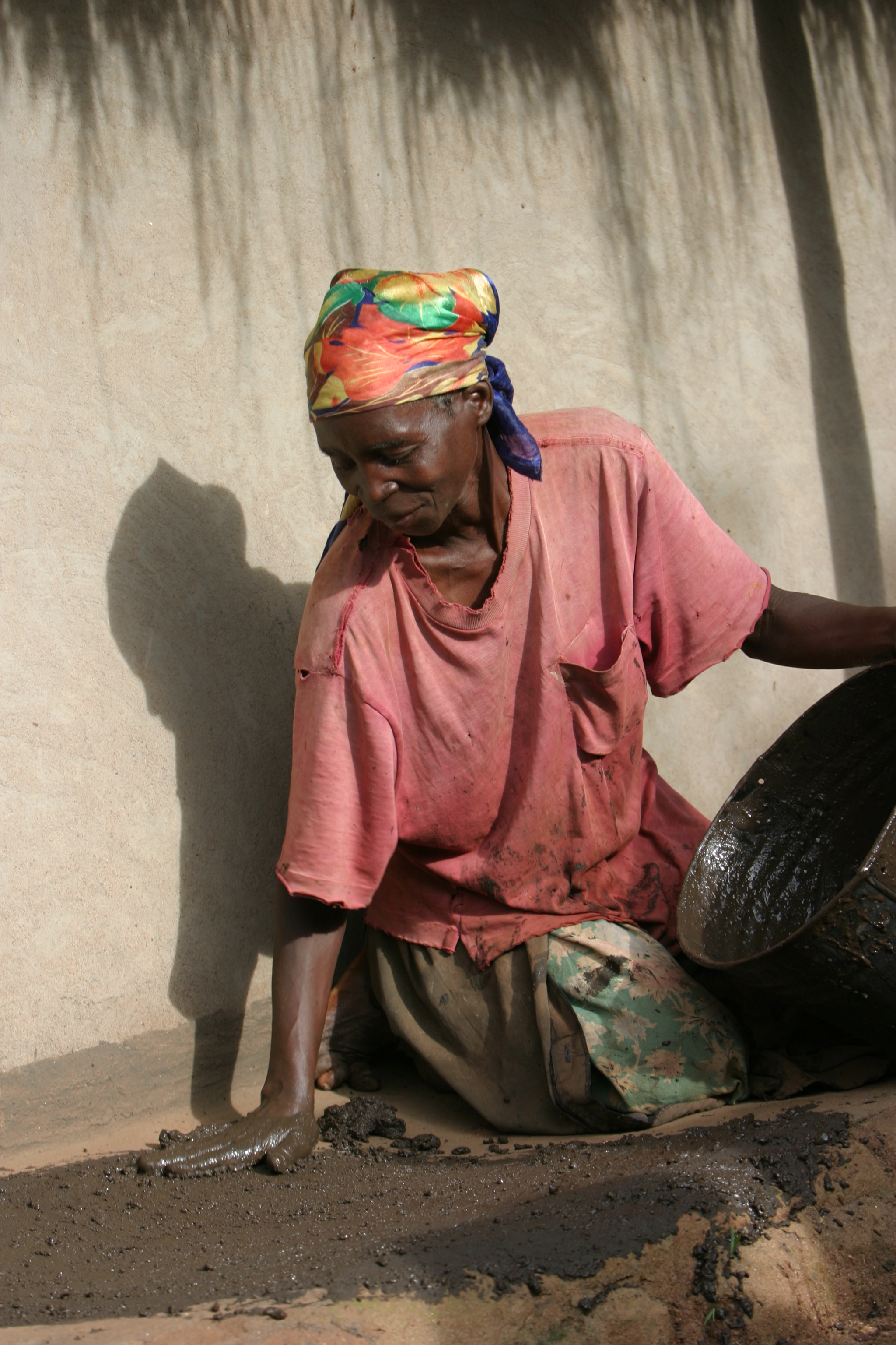 Woman with Mud Mixture