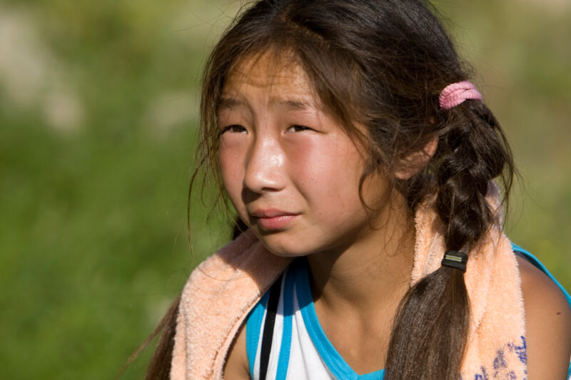 Girl in Mongolia — Stock Images of Mongolia: Girl Closeup — Mongolia, faces, girl, girls