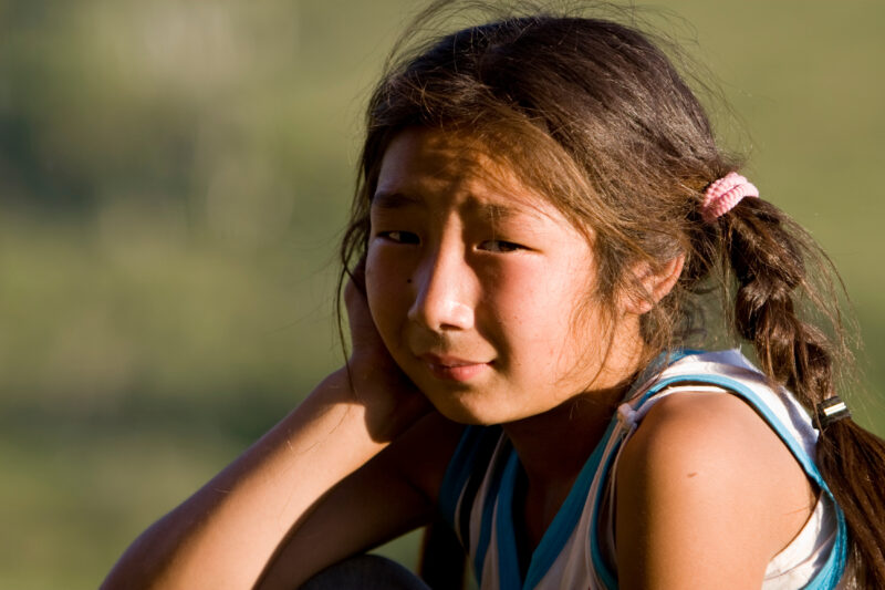 Girl in Mongolia — Stock Images of Mongolia: Girl Closeup — Mongolia, faces, girl, girls