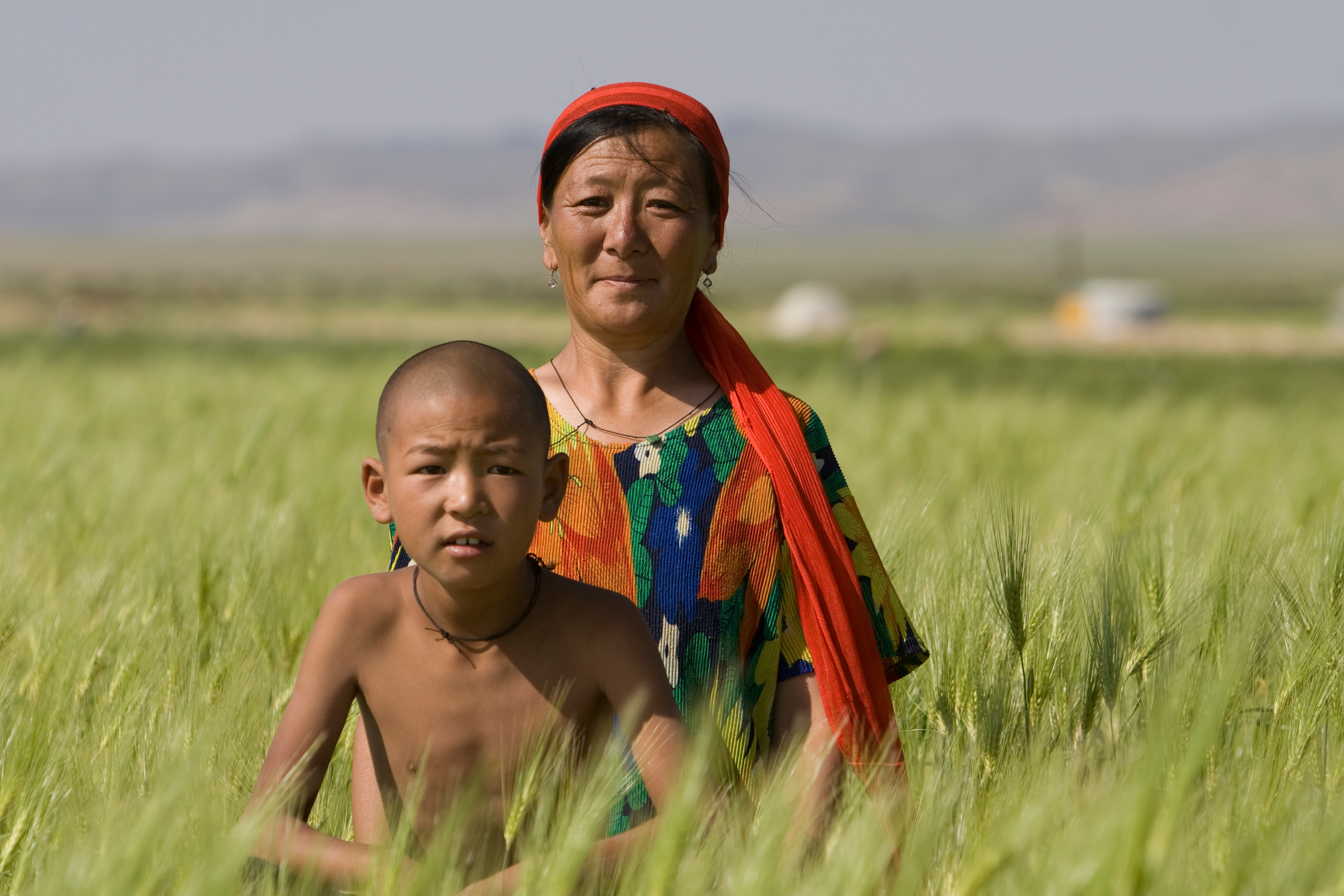 Mother and Son in Mongolia
