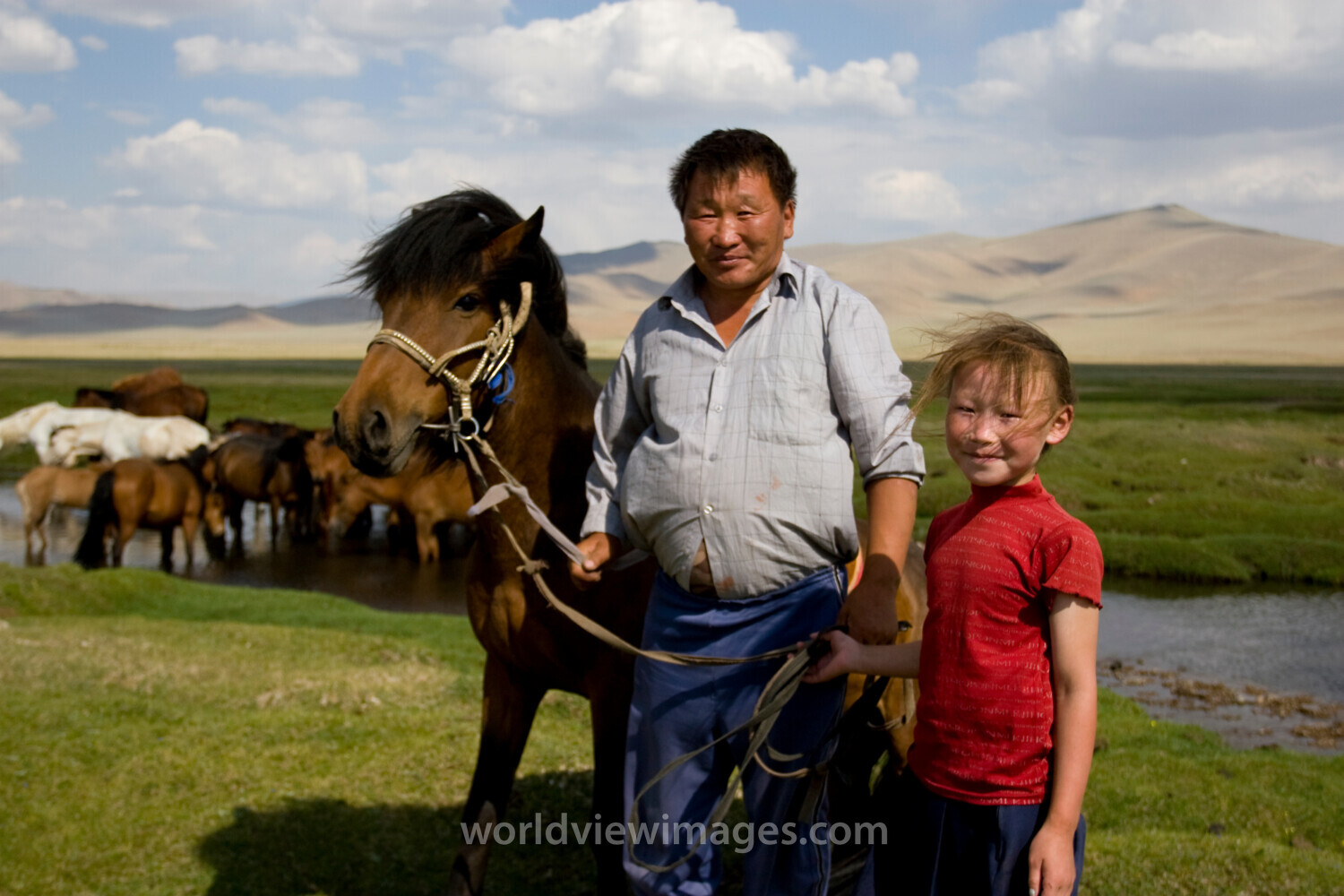 Father and Daughter in Mongolia