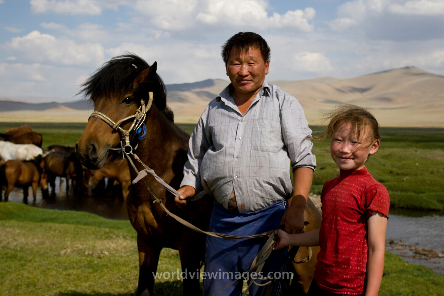 Father and Daughter in Mongolia