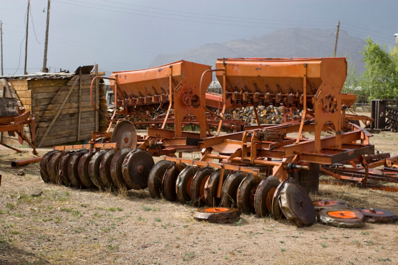 Rusting Farm Machinery — Mongolia, farm, collective farms, farm implements, machinery