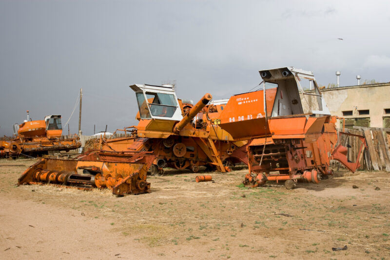 Rusting Farm Machinery — Mongolia, farm, collective farms, farm implements, machinery