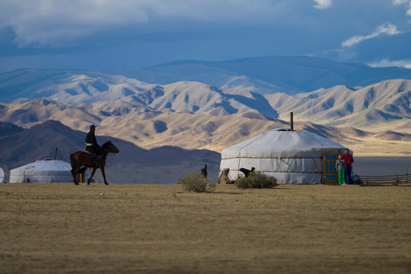 Ger in Mongolia — Stock Images of life in Rural Mongolia, and the people who live there: Ger, a round tent home made of compressed wool, Felt. — Mongolia, St...