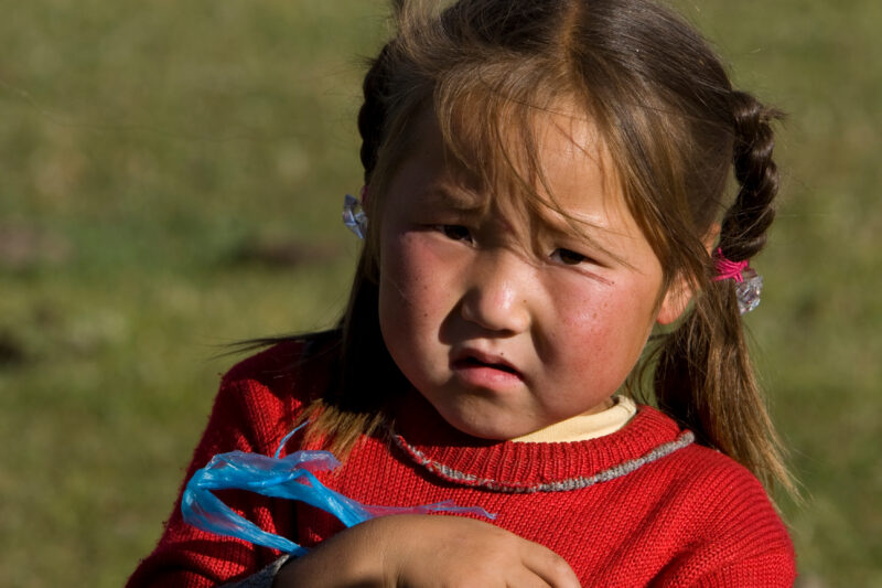 Girl in Mongolia — Stock Images of Mongolia: Girl Closeup — Mongolia, faces, girl, girls