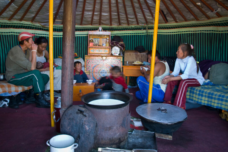 Inside Ger in Mongolia — Stock Images of life in Rural Mongolia, and the people who live there: Inside the Ger — Mongolia, Steps, steppes, gers, yert