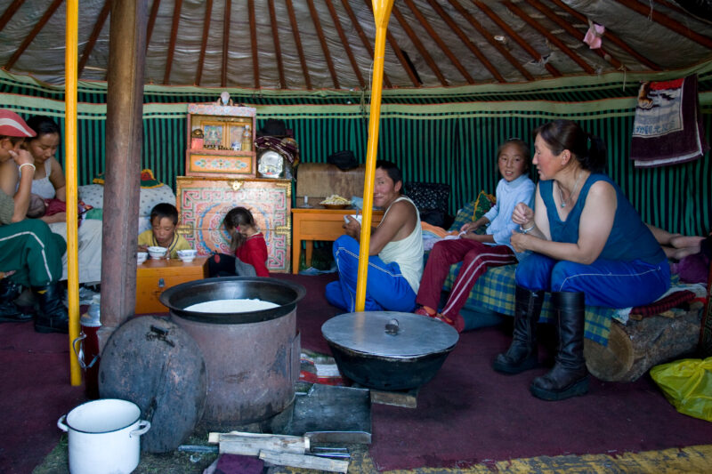 Inside Ger in Mongolia — Stock Images of life in Rural Mongolia, and the people who live there: Inside the Ger — Mongolia, Steps, steppes, gers, yert