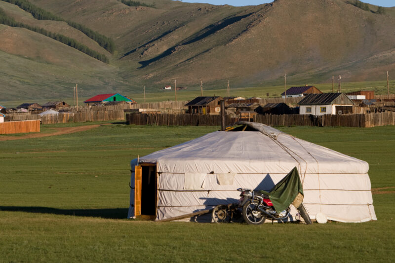 Ger in Mongolia — Stock Images of life in Rural Mongolia, and the people who live there: Ger, a round tent home made of compressed wool, Felt. — Mongolia, St...