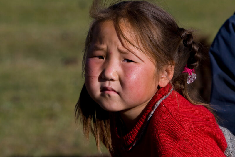 Girl in Mongolia — Stock Images of Mongolia: Girl Closeup — Mongolia, faces, girl, girls