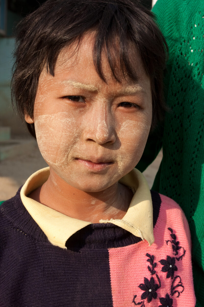 Girl in Myanmar — Girl with thanakha on her face — Myanmar, Burma, Faces, girl, girls
