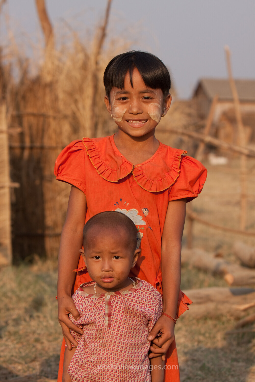 Girl and Baby in Burma