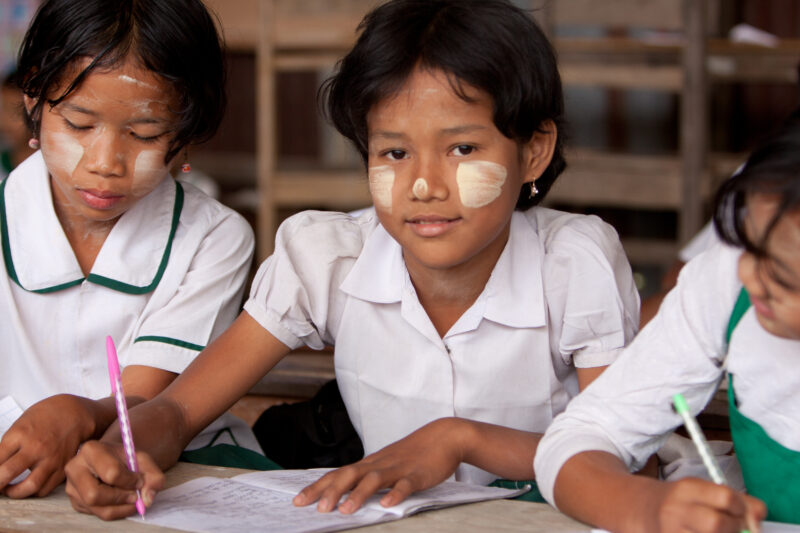 Karen Students in Myanmar — Karen children living in the Irrawaddy Delta region of Burma that was devistated by Cyclone Nargis — Burma, Myanmar, Karen, child...