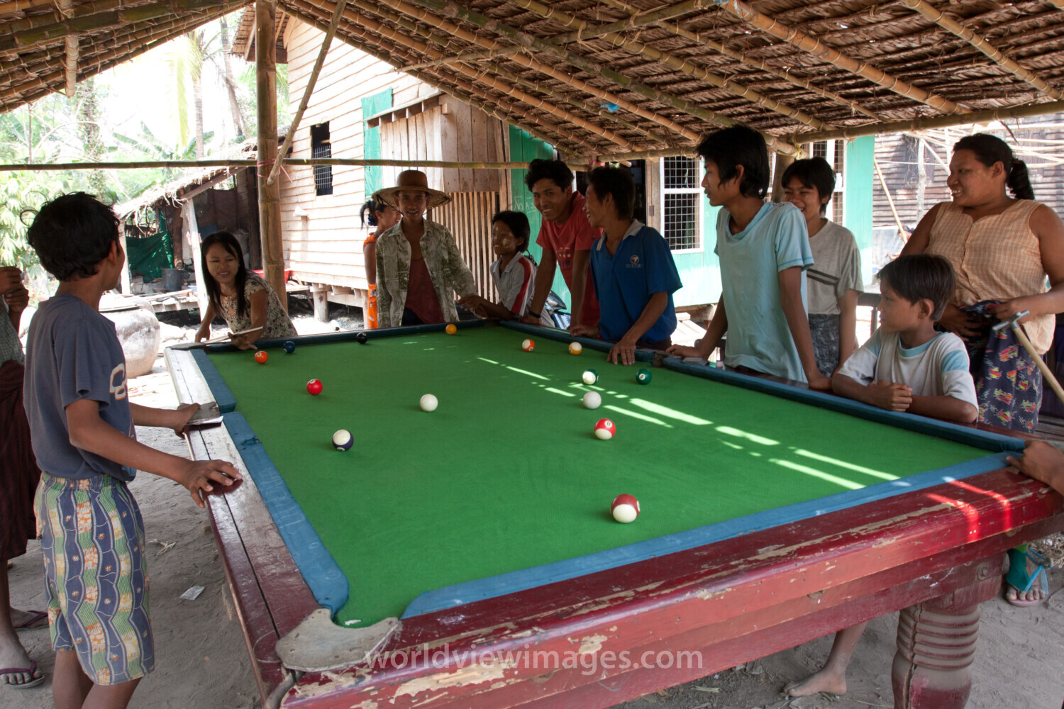 Pool table in Myanmar