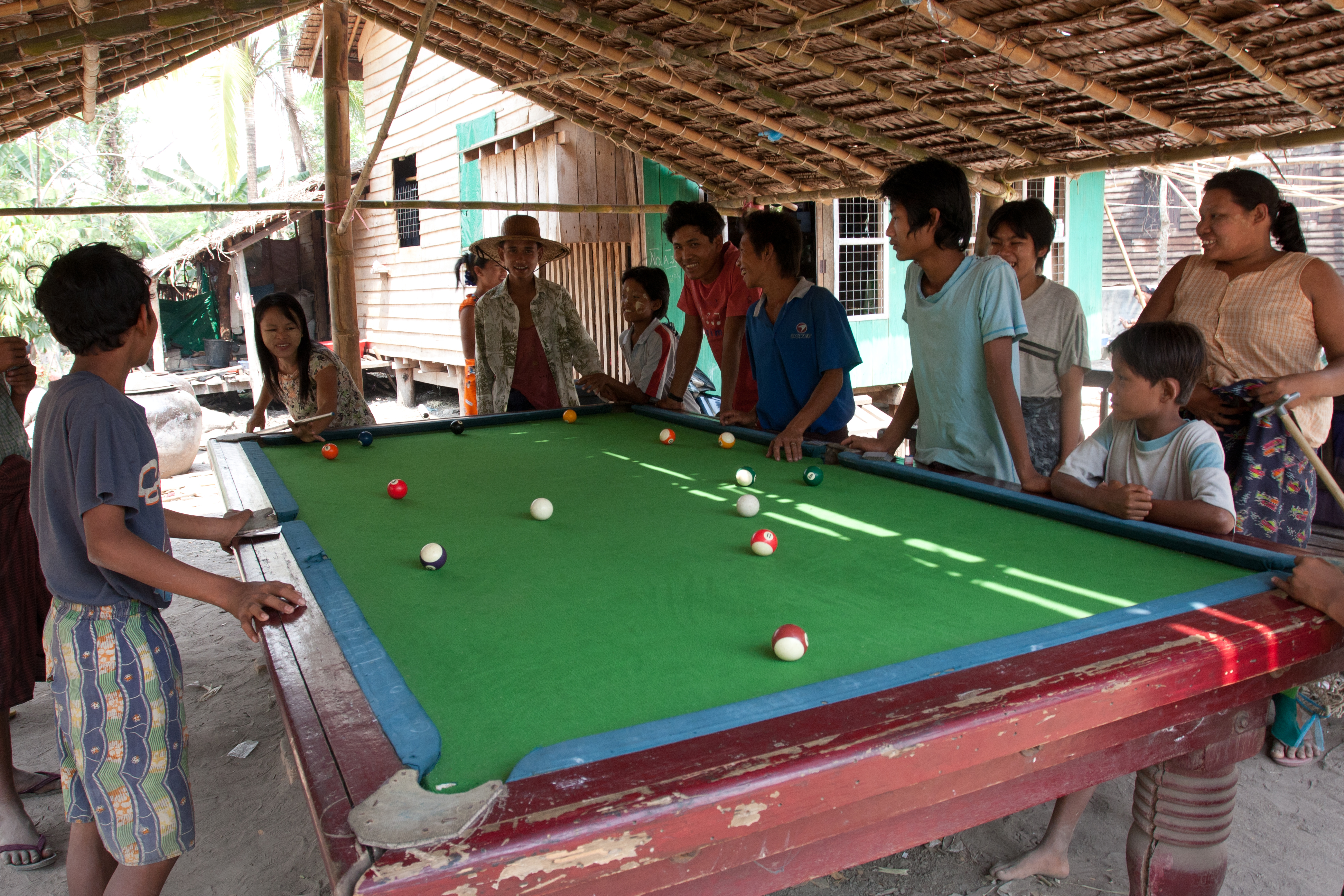 Pool table in Myanmar
