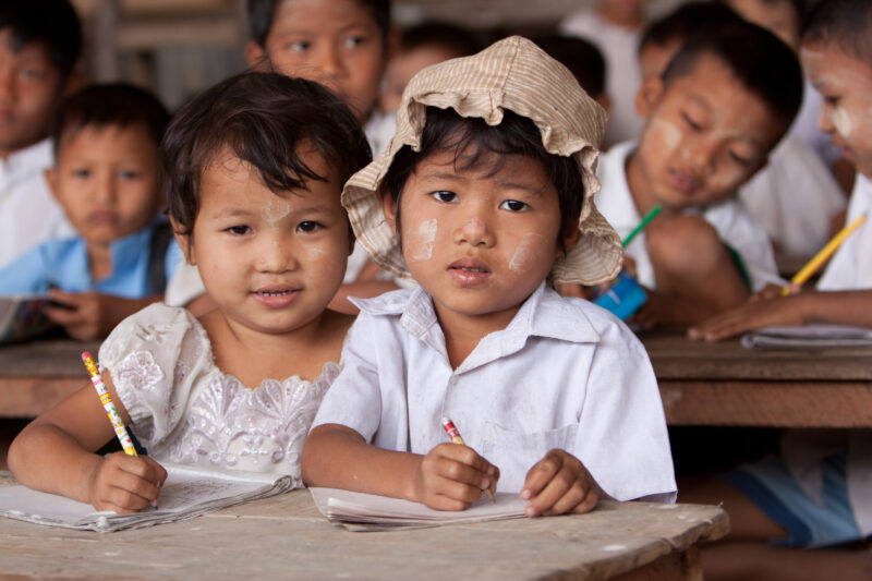 Karen Students in Myanmar — Karen children living in the Irrawaddy Delta region of Burma that was devistated by Cyclone Nargis — Burma, Myanmar, Karen, child...