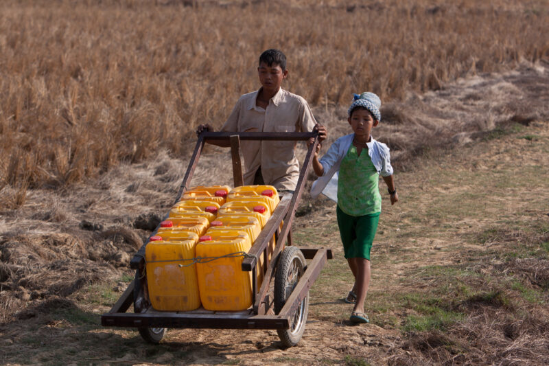Collecting Water in Myanmar — Finding and collecting water, safe for cooking and drinking was a challenge after Cyclone Nargis, as most of the water sources ...