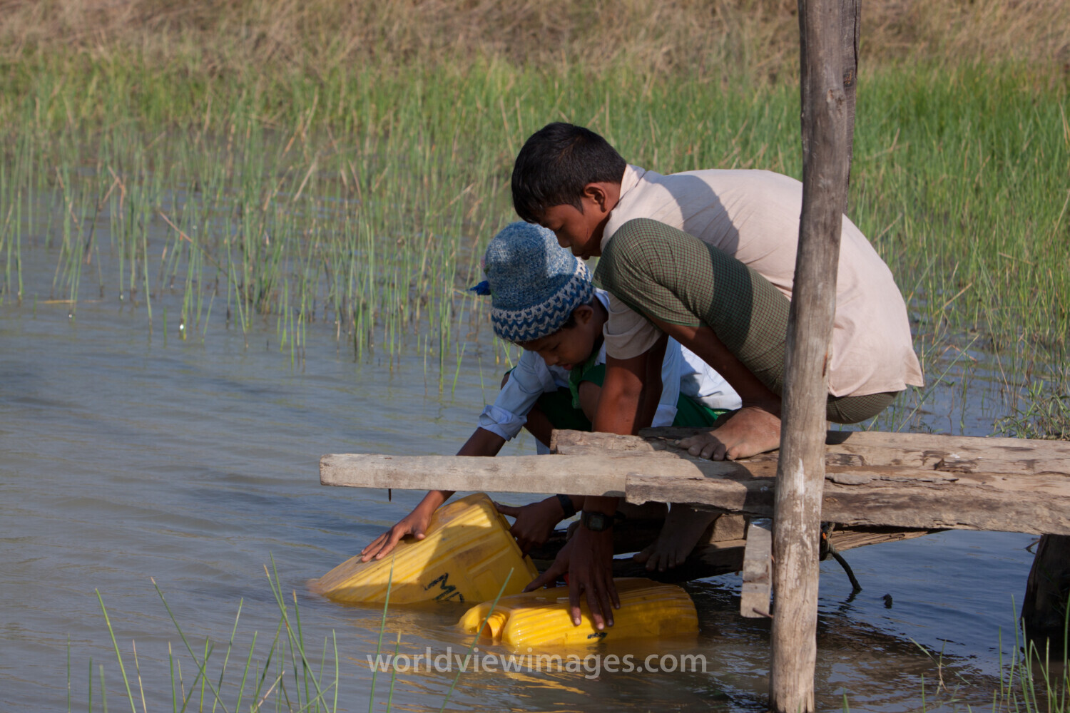 Collecting Water in Myanmar