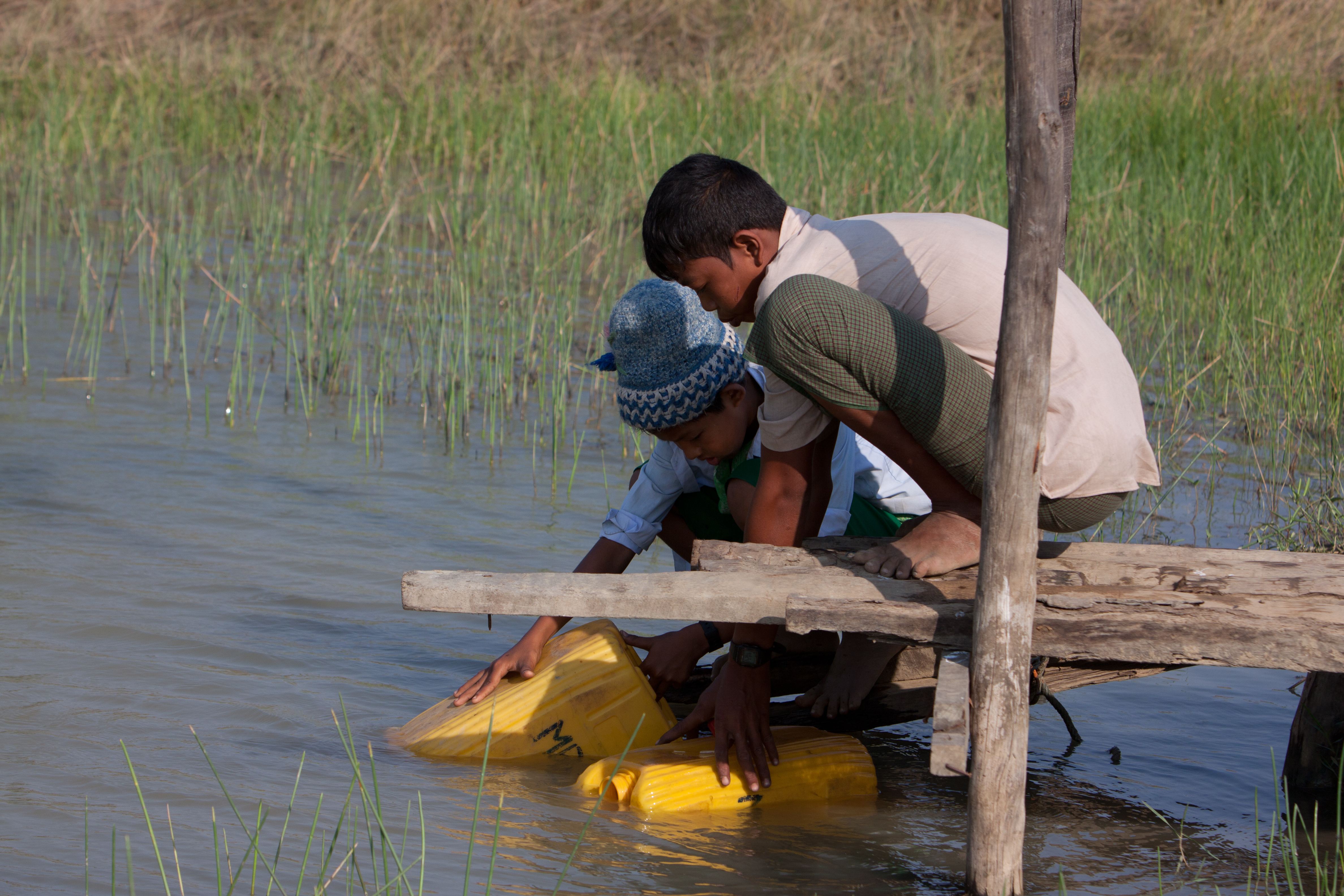 Collecting Water in Myanmar