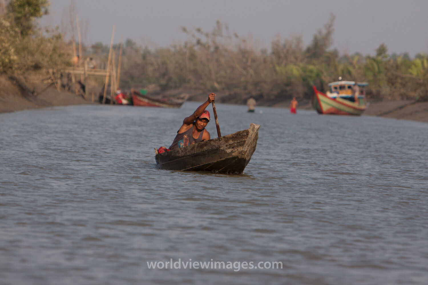 Man in Boat in the Delta