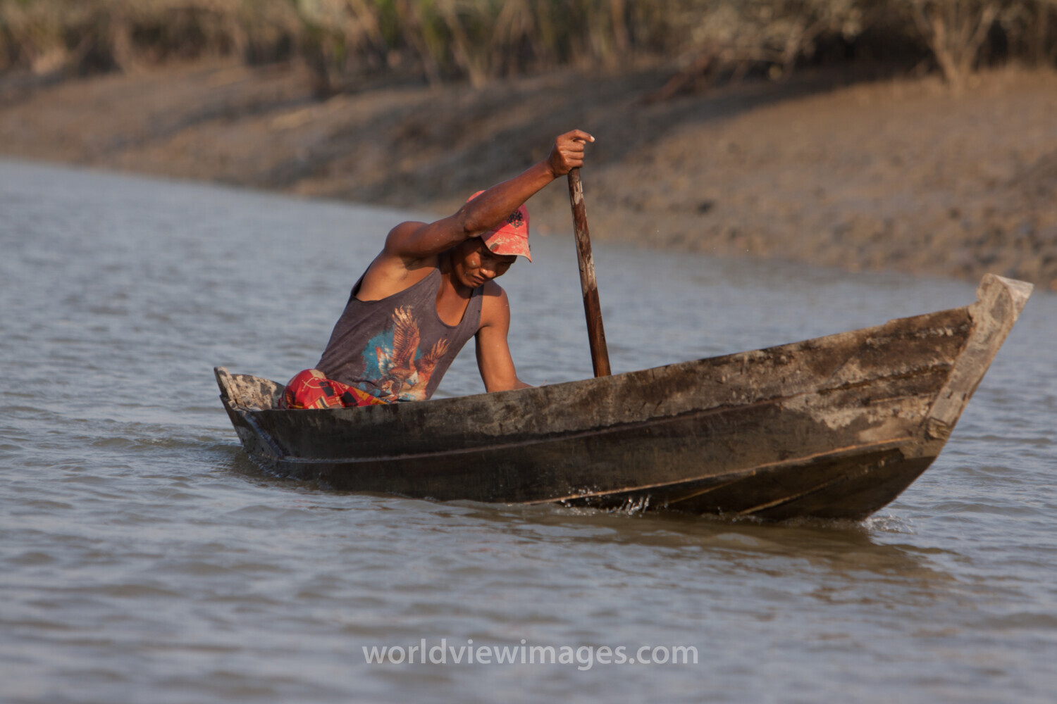 Man in Boat in the Delta