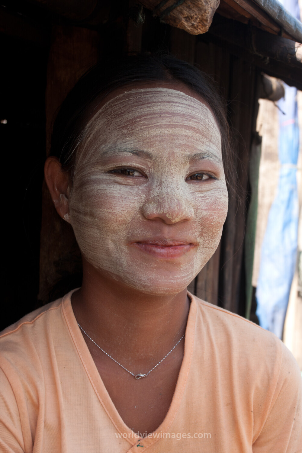 Woman with Tanaka in Burma