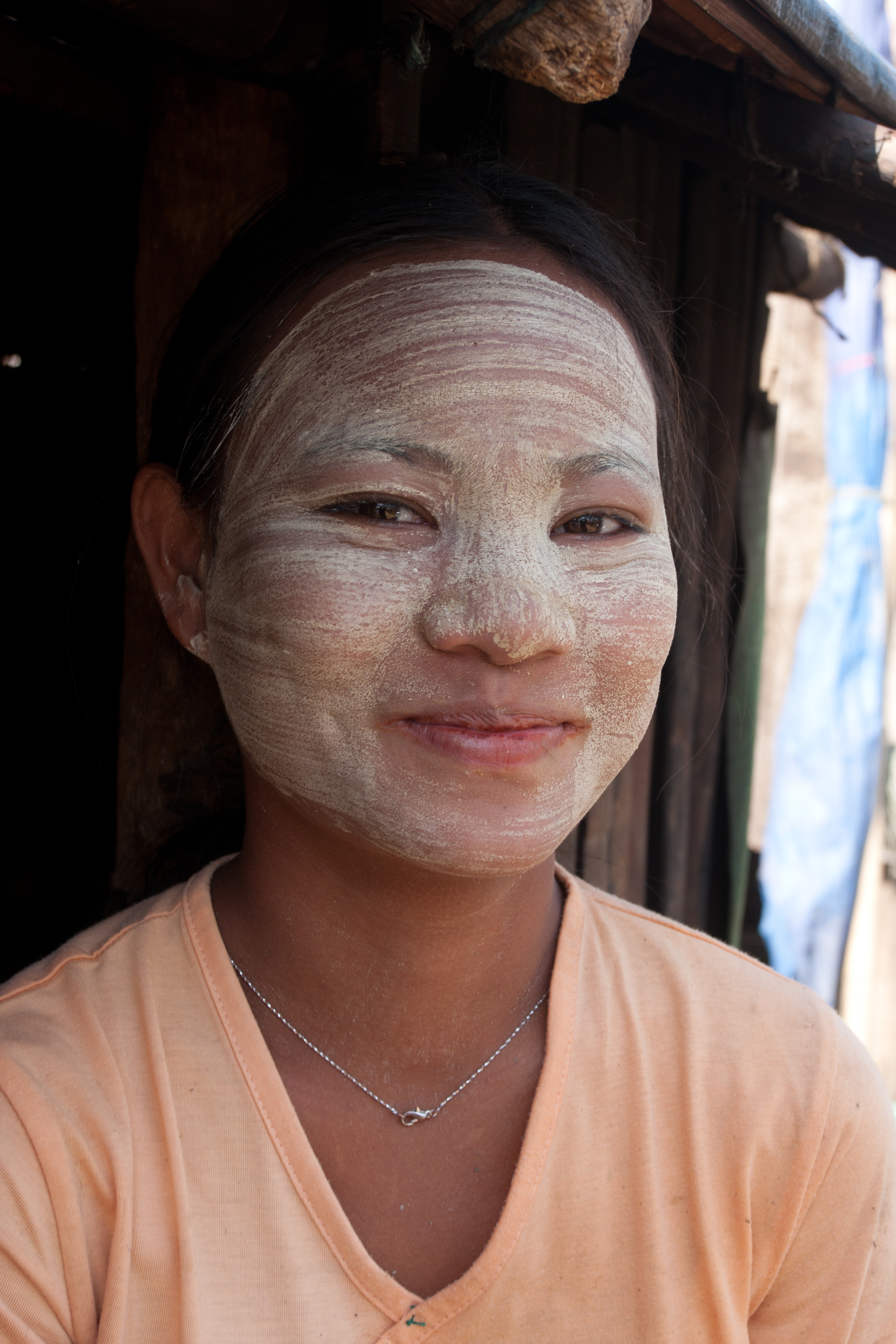 Woman with Tanaka in Burma