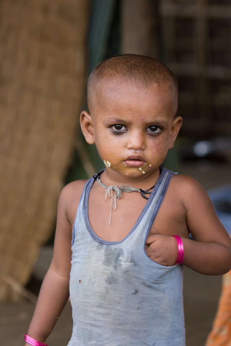 Displaced by Flooding in Nepal — People displaced by monsoon flooding that has wiped out crops and animals along the border of Nepal and India — Nepal, babie...