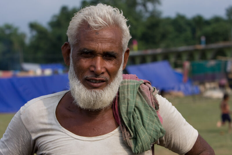 Displaced by Flooding in Nepal — People displaced by monsoon flooding that has wiped out crops and animals along the border of Nepal and India — Nepal, India...