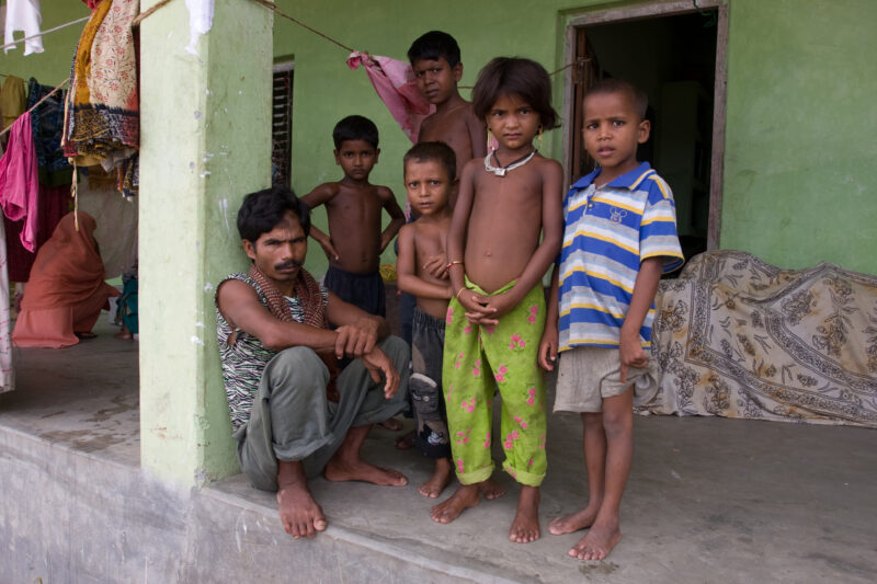 Displaced by Flooding in Nepal — People displaced by monsoon flooding that has wiped out crops and animals along the border of Nepal and India — Nepal, India...