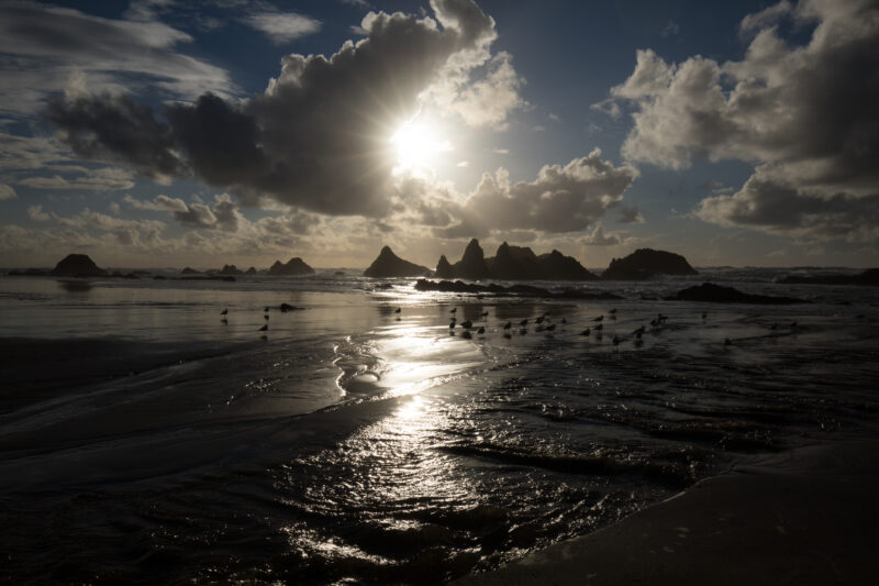 Beach in Oregon — Beautiful Ocean Scene on the Oregon Cost in the United States — Beach, Coast, Ocean, Oregon, Sea