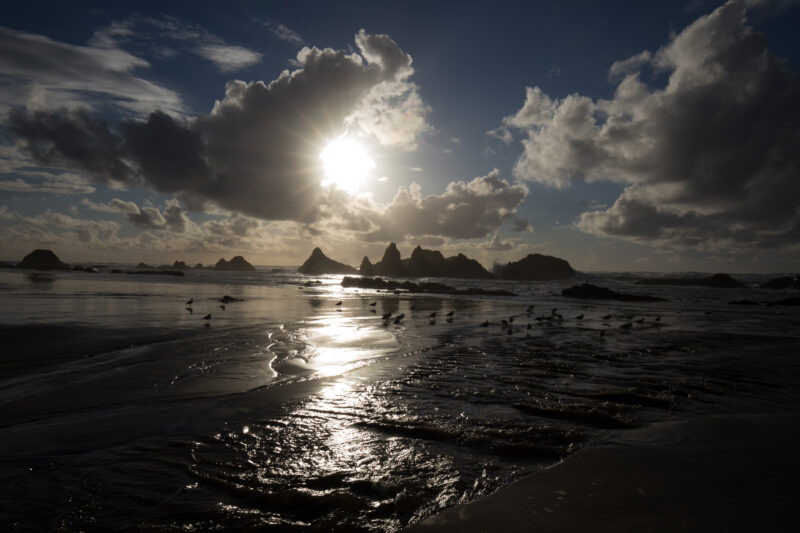 Beach in Oregon — Beautiful Ocean Scene on the Oregon Cost in the United States — Beach, Coast, Ocean, Oregon, Sea